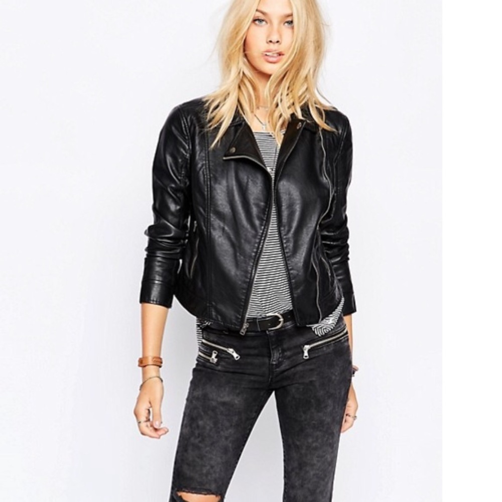 Black leather jacket